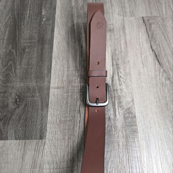 Timberland men's classic jean belt brown nubuck gunmetal leather size 38 - Picture 4 of 5